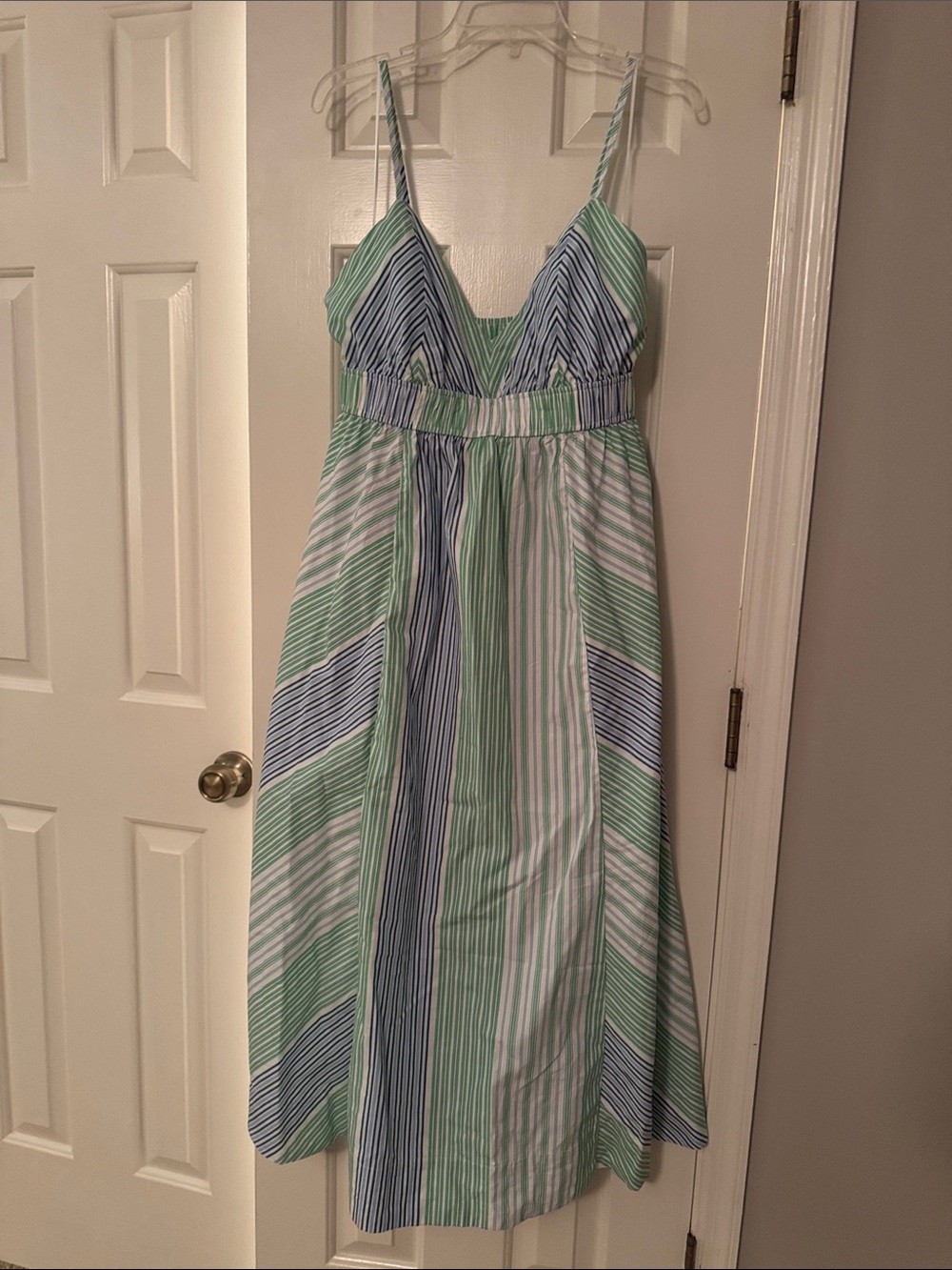Free Assembly Striped Green & Blue Maxi Dress
